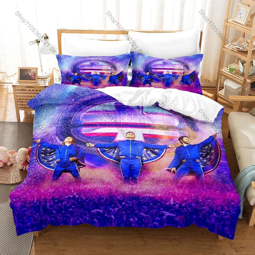 T-Take That Duvet Cover + 2 Pillowcases Simple Vintage Pop Text Pattern Print 3 Pieces Bedding Linen Classic Boy Band Fan Room