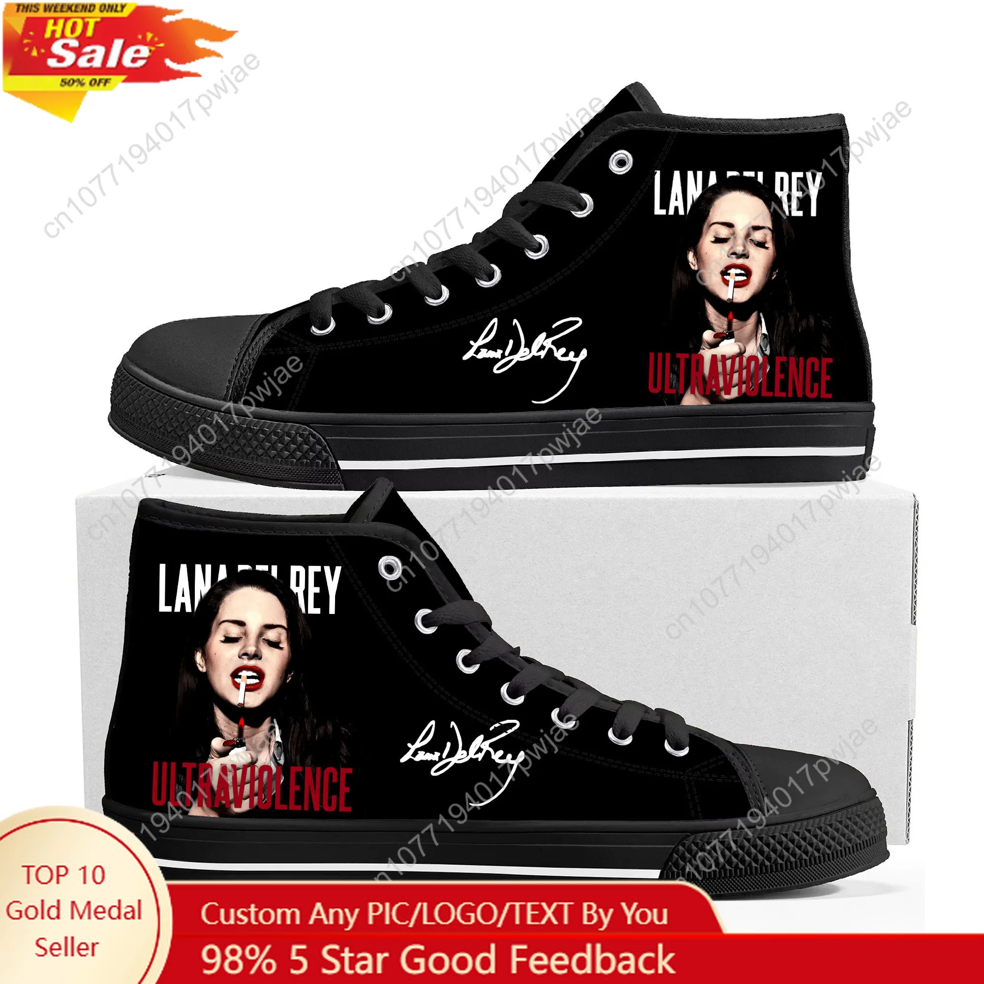 

Lana Del Rey Singer High Top High Quality Sneakers Mens Womens Lightweight Canvas Sneaker Ghana Hiking Casual Custom Shoes