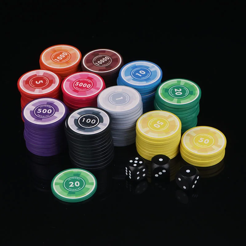 

39mm Geometric Ceramic Chips Texas Hold'em Creative Chess and Card Room Poker Mahjong Hall Poker Coin Table Game