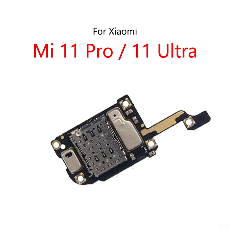 With ic SIM Card Reader Socket Tray Slot Microphone Signal Antenna Connect Module Board For Xiaomi Mi 11 Pro / 11 Ultra