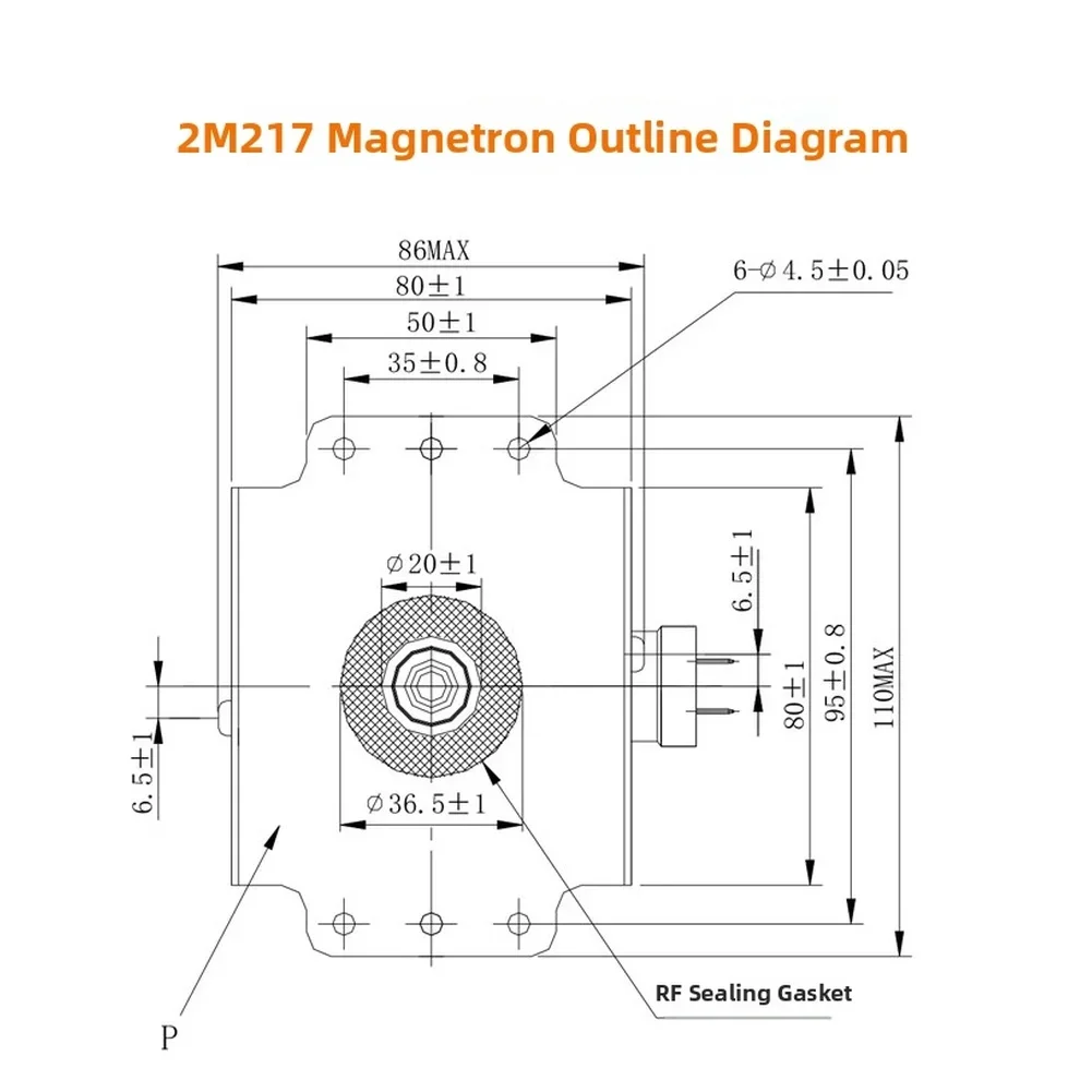 Replacement 2M217J Magnetron Compatible with For MIDEA Microwave Ovens for Standard High Voltage Heating Tasks