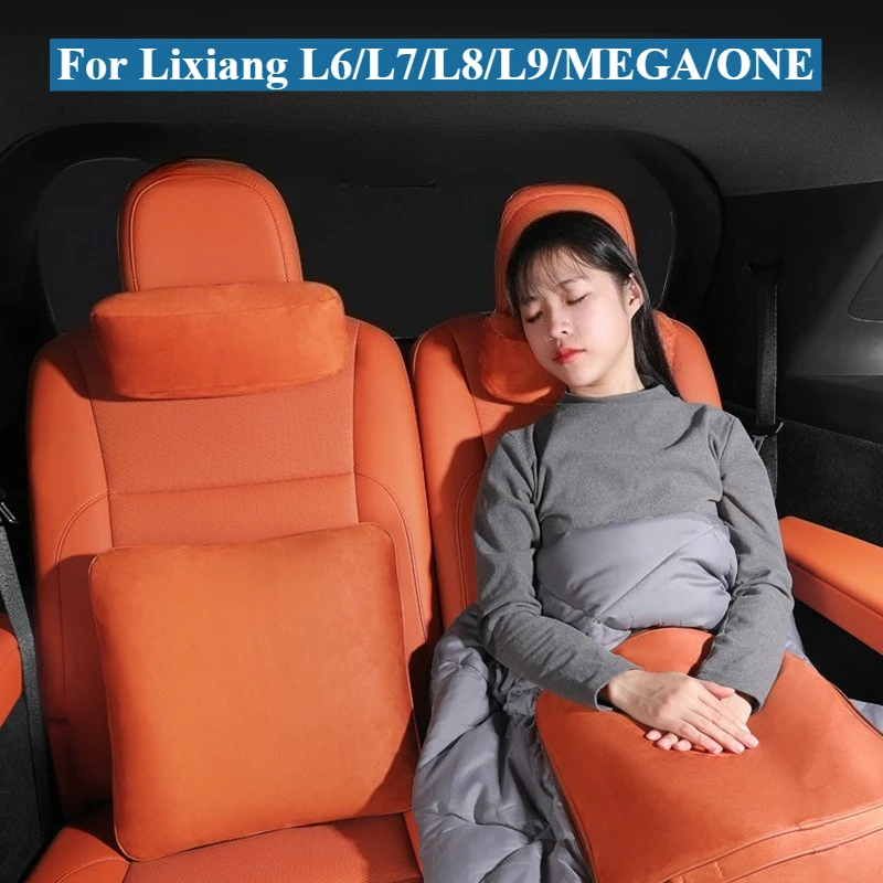 

For Lixiang L6/L7/L8/L9/MEGA/ONE Car Leather Pillow Nappa Waist Pad Pillow Dual-purpose Car Blanket Lumbar Support Seat Cushion