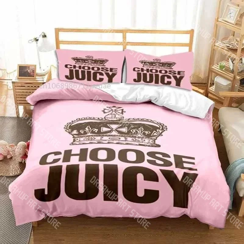3D Print J-Juicy Couture Bedding Set for Boys Girls Duvet Cover And Pillowcase Included Twin Queen King Full Single Double Sizes