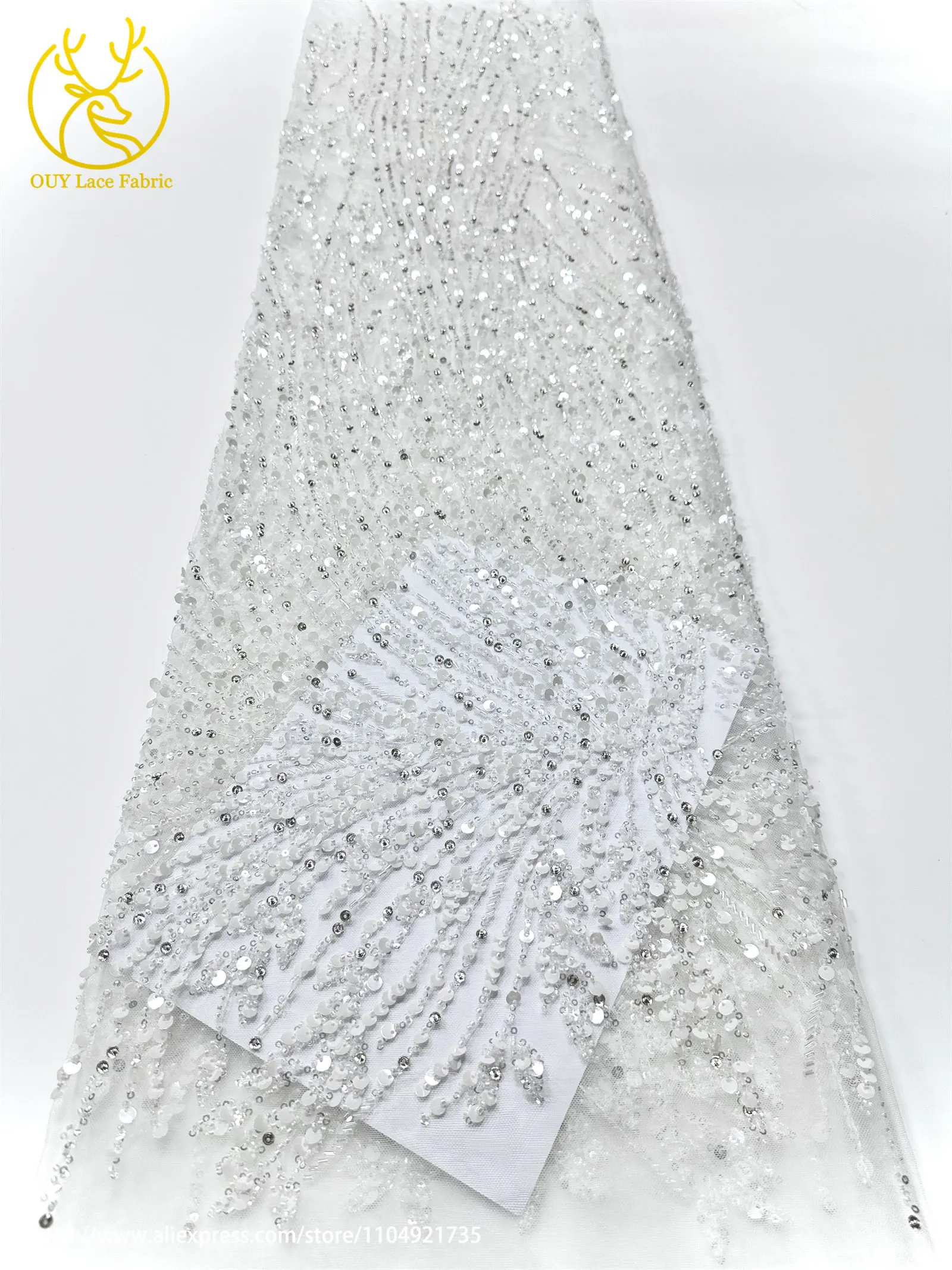 ผ้าลูกไม้ปักเลื่อมสีทองสไตล์แอฟริกันสำหรับเจ้าบ่าว ปี 2025 ผ้าลูกไม้ปักลายหรูหราสไตล์ฝรั่งเศสและไนจีเรีย ผ้าทูลล์สำหรับชุดงานเลี้ยง