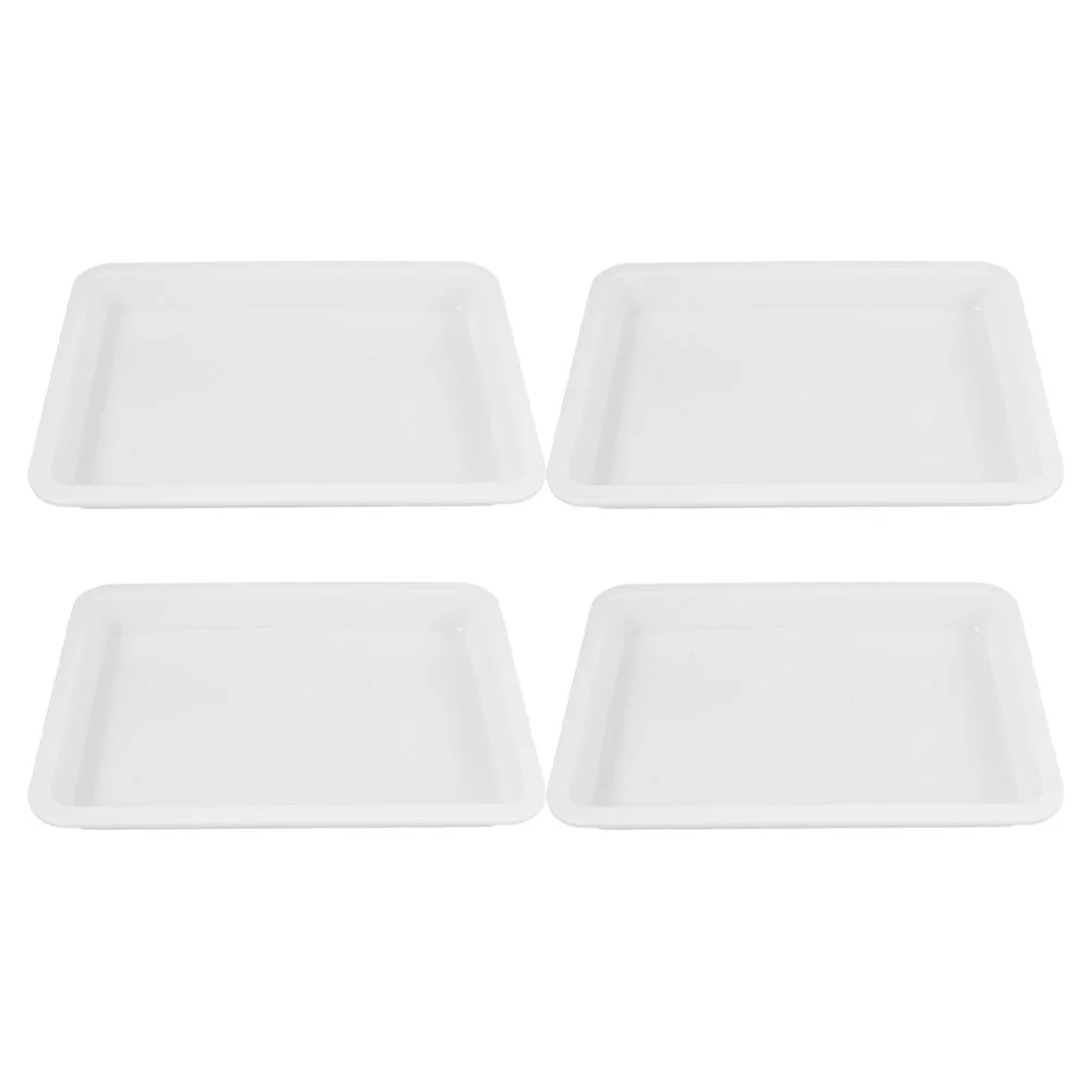 4Pcs Lab Sample Tray Plastic Serving Trays Reagent Plate Chemical Reagent Tray Laboratory Storage Tray Lab Tray Weighing Scale T