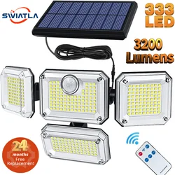 Lampy słoneczne Outdoor 500w IP65 wodoodporna lampa solarna ścienna Outdoor 3 tryby czujnik ruchu słonecznego światło bezpieczeństwa dla Garden Yard