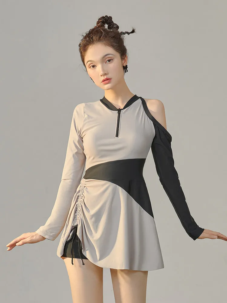 

Conservative Sle Thermal Spring Swimming Suit Women's Spor Slimming 2025 New Trendy Xususu Tee-Part Series Swimsuit