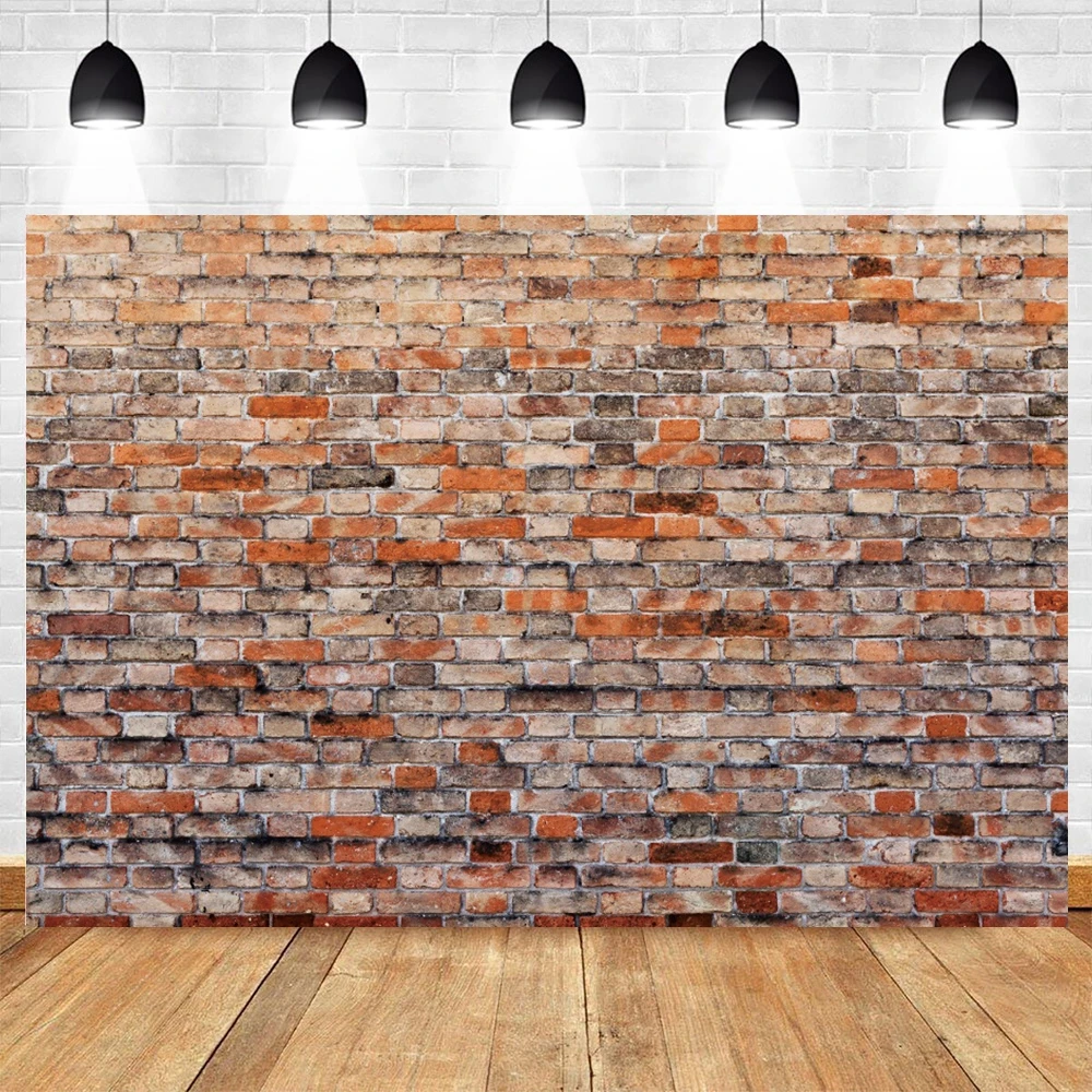 Rustikale Vintage Backstein mauer Fotografie Hintergrund Retro bunte rote schwarze alles Gute zum Geburtstag Party Baby Dusche Fototermin Hintergrund