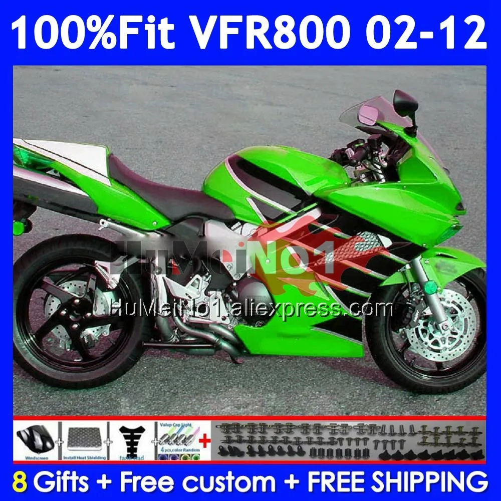 Interceptor For HONDA VFR800 VFR 800RR 800 RR 02 03 04 05 06 07 Black green 53No.149 VFR800RR 2008 2009 2010 2011 2012 Fairings