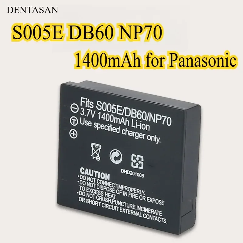 

S005E DB60 NP70 Сменный аккумулятор 1400 мАч для цифровых фотоаппаратов Panasonic DMC-FX100 FX10 FX50 FX9 LX2 LX3 Lumix