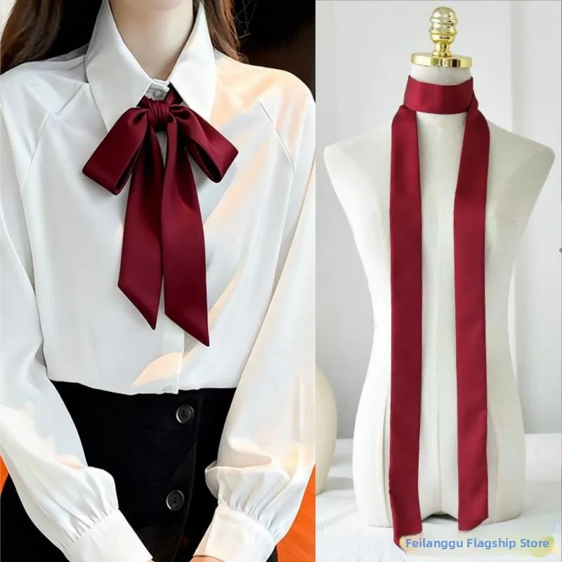 

Red Ribbon Long Narrow Scarf Women's Ne Scarf Decorative Hairband irt Sa Waist Belt Faion Accory Spring 2026