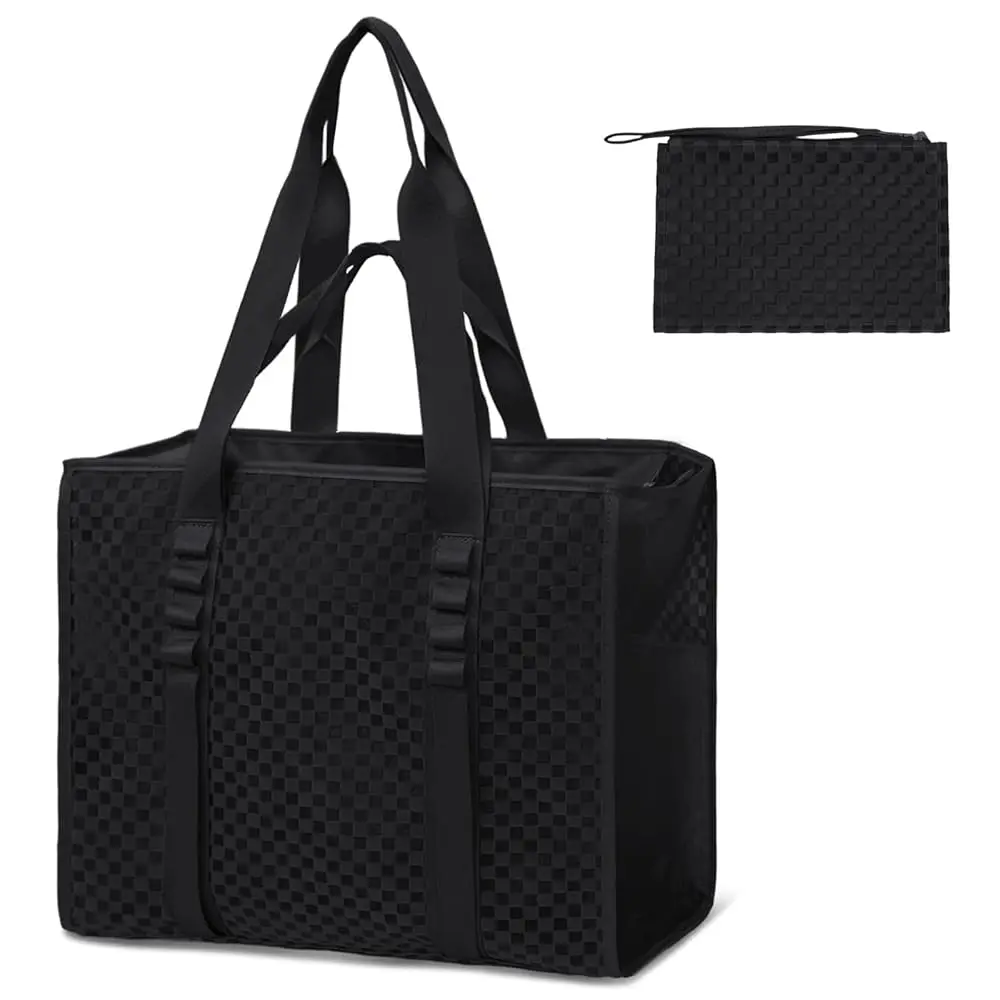 AliExpress – Beach Bags for Women Mesh Beach Bag – Large Beach Tote Bag with Zipper, 2 Insulated Pocket, Hat & Towel Clips, Foldable Swim