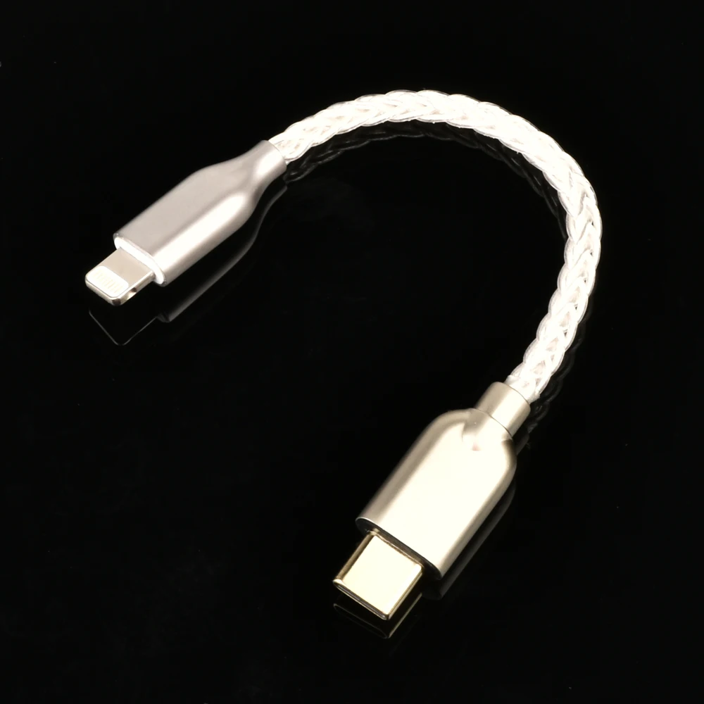 Tiandirenhe T5 8 shares silver plated cable multi-function adapter cable Lightning Android TYPEC computer OTG cable