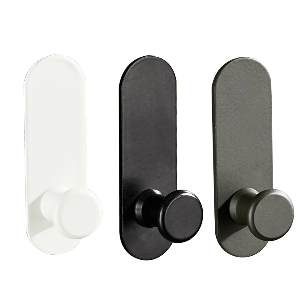 1-5Pcs Strong Adhesive Wall Hook Sticker Hanging Coat Rack Clothes Hanger Shower Robe 3M Hook Kitchen Bathroom Towel hooks Black