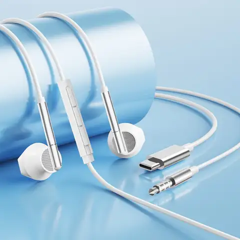 Lenovo YF28 Wired Headphones In-Ear Type-C/3.5mm Jack Headset HIFI Sound Earphones With Mic For Laptop Computer Tablet Phone New