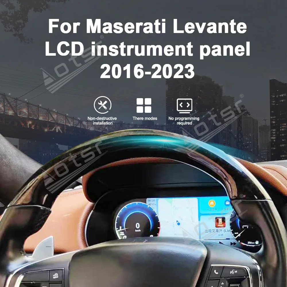 High Quality Digital Cluster Odometer For Maserati Levante LCD instrument panel 2016-2023 Carplay Virtual Cockpit Speed Meter