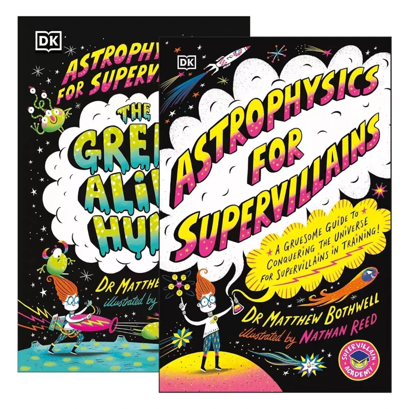 2 Books Astrophysics for Supervillains Books – Kids Science, Space, STEM Learning, Funny Illustrated Children’s Books