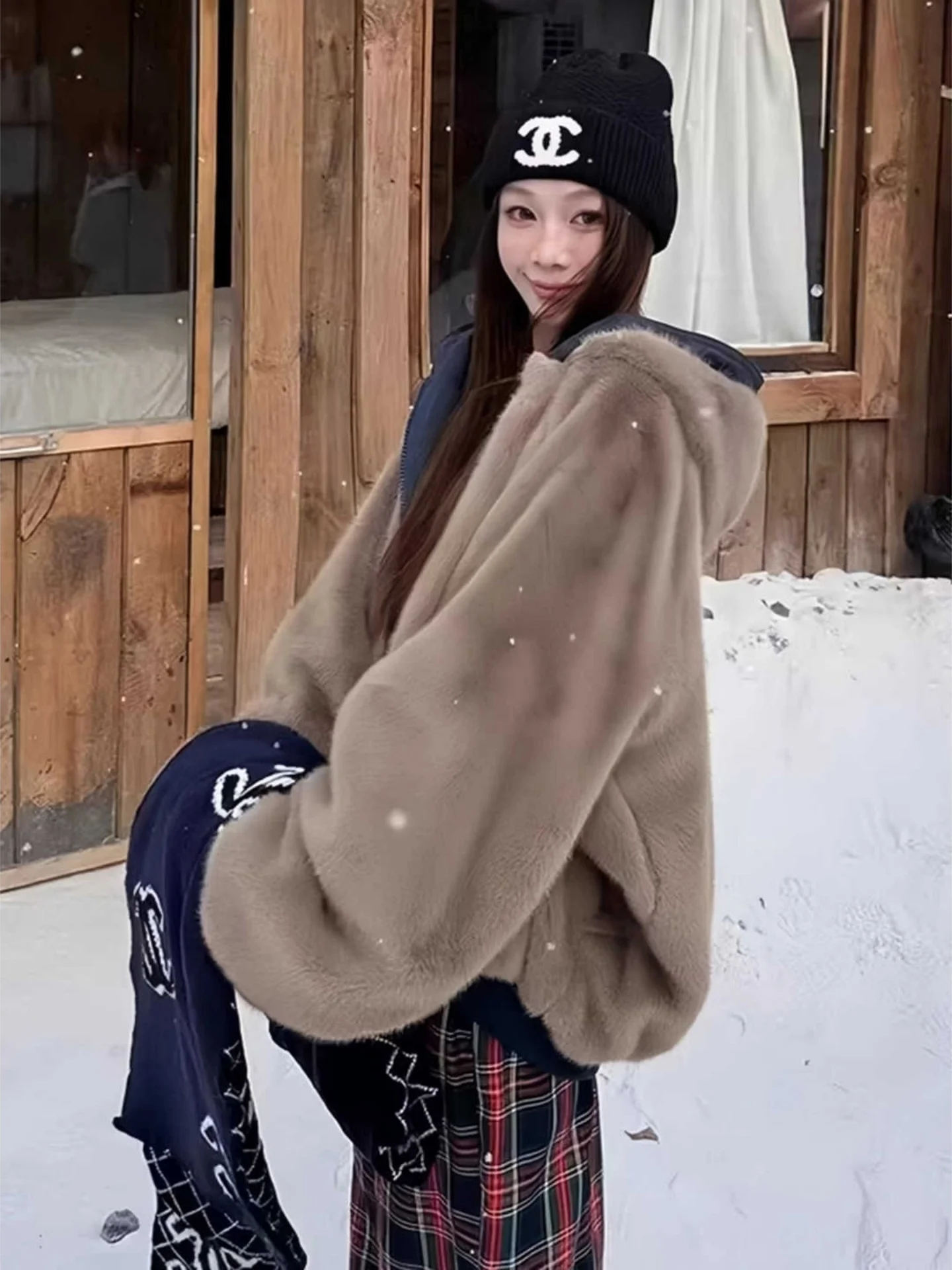 

Двусторонняя утепленная парка Mountain Eagle с флисовой подкладкой и капюшоном для мужчин и женщин, зимнее теплое хлопковое пальто