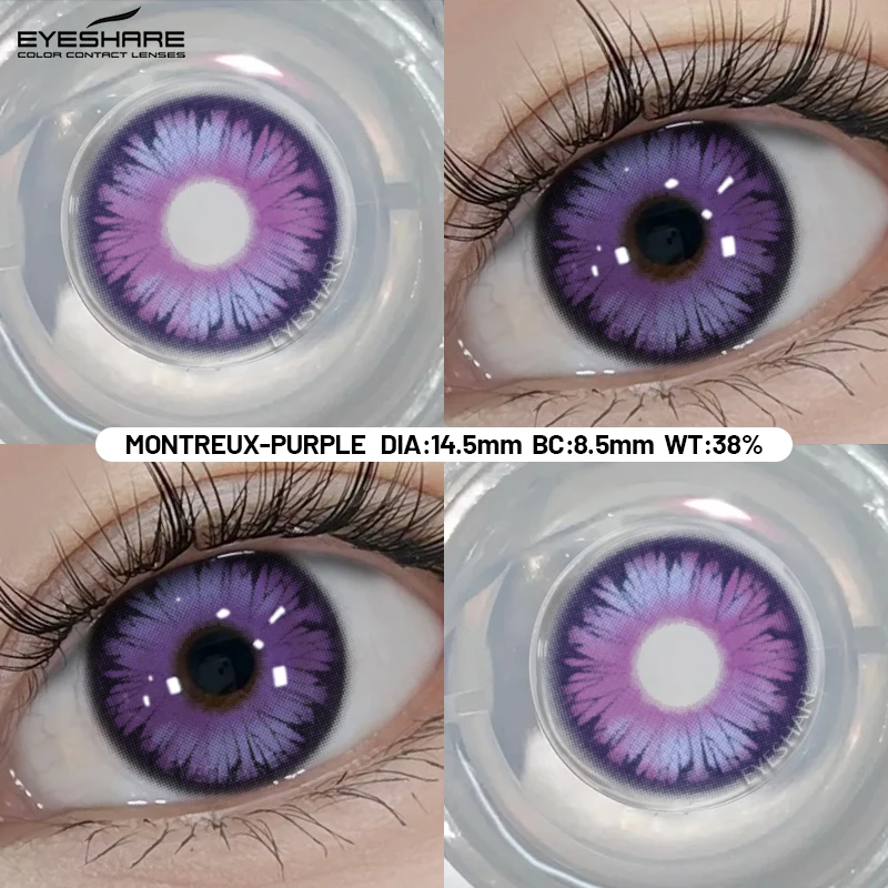 EYESHARE Cosplay Farbkontaktlinsen, 1 Paar, Halloween, rosa, bunt, Kontakt, rote Augenkontaktlinsen, grüne Linsen, lila Linsen, jährlich