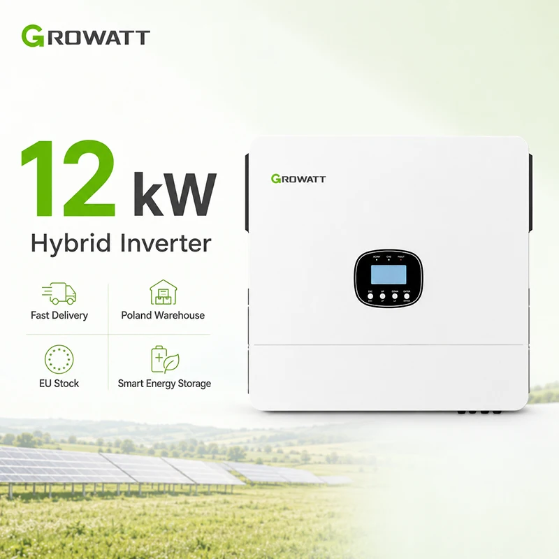 Onduleur solaire hybride monophasé hors réseau Growatt SPE 12000ES 12KW 48V pour batterie basse tension double MPPT, stock UE, livraison rapide