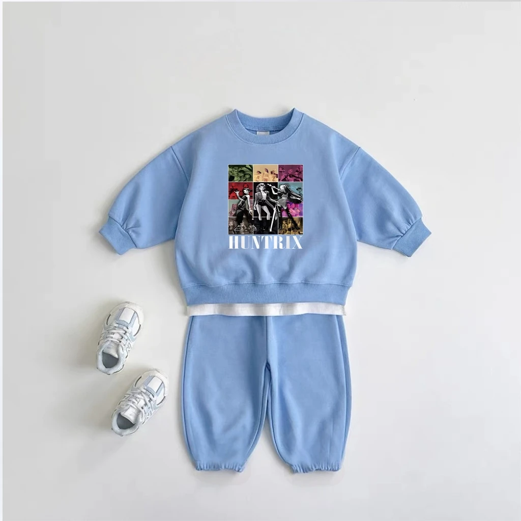 2025 شعبية الأطفال هنتركس الكرتون الزي متعدد تصميم البلوز والسراويل 2 قطعة مجموعة العصرية لباس غير رسمي للبنين بنات #4