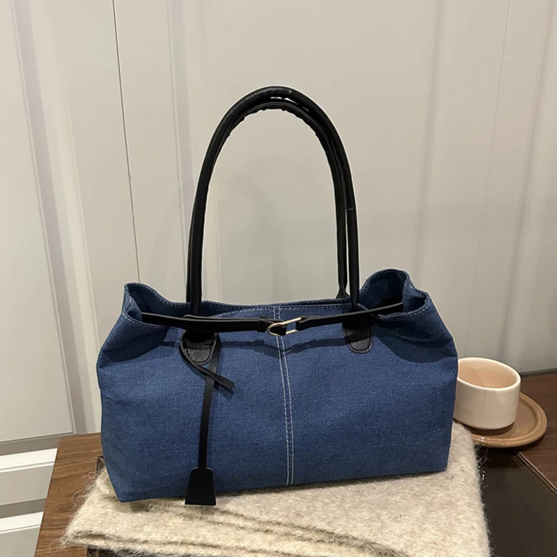 

Denim Designer Bags Large Capacity Multifunctional Shoulder Bag Commuting High Quality For Women Luxury Handbag Fashion Tote Bag
