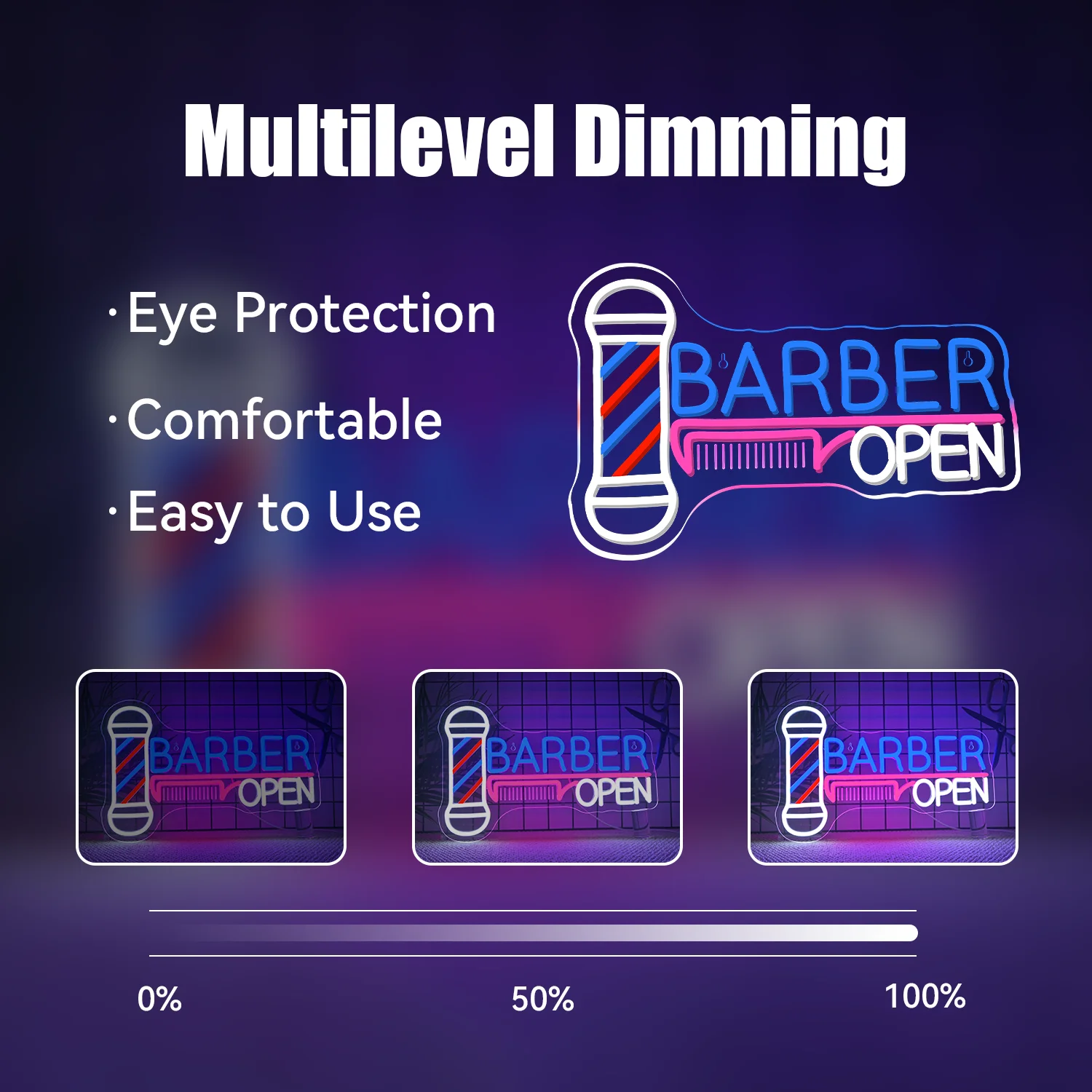 صالون الحلاقة النيون جدار نافذة ديكور معلق لعلامة تضيء محطة صالون الحلاقة القطب صالون الشعر متجر الأعمال