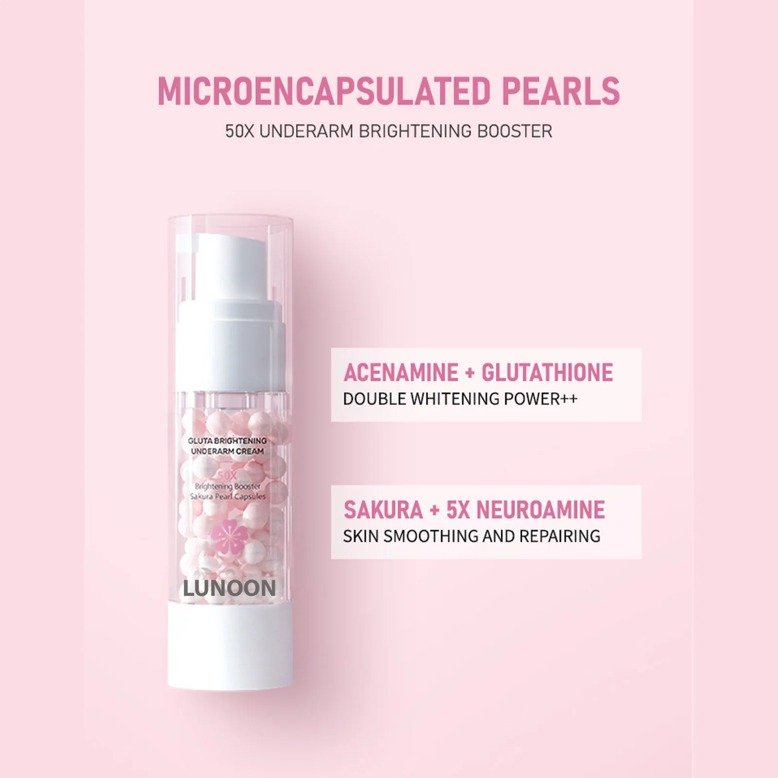 Skin Moisturizing Essence Sakura Brightening Pearl Capsule Underarm Frost Glutamine Brightening Moisturiser Skin care