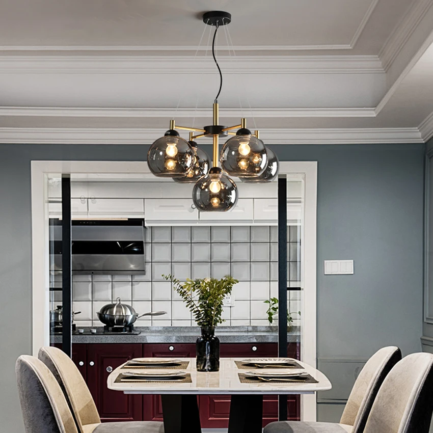 

Современные светодиодные стеклянные люстры, Подвесная лампа для гостиной, столовой, ресторана, спальни, кабинета, декоративное освещение для интерьера