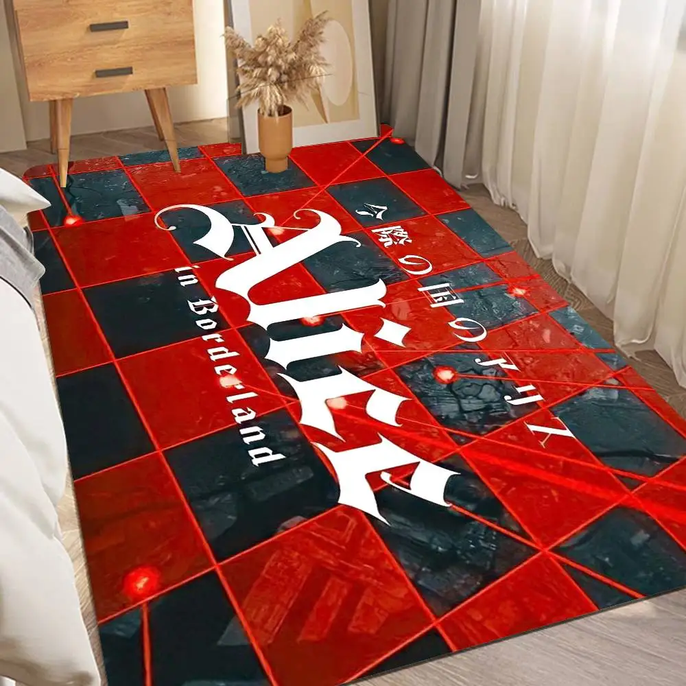 A-Alice In B-Borderland Door Mat Washable Non-Slip Living Room Sofa Chairs Area Mat Kitchen Doormat Area Rug