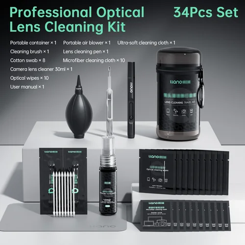 Imagen 2 del producto Kit de Limpieza Profesional para Cámaras llano, Kit de Limpieza de Electrónicos con Pluma de Limpieza de Lentes, Soplador de Aire para Limpieza de Lentes y Limpiador de Cámaras