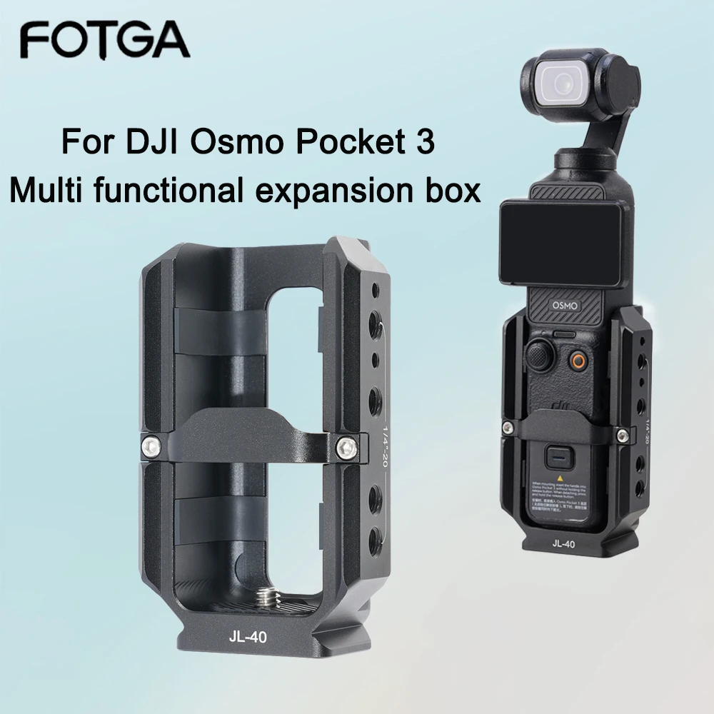 

FOTGA For Pocket 3 Cage Aluminum Alloy Video Recording Rig 1/4" Threads For DJI Osmo Pocket 3 Gimbal Camera Action Accessories