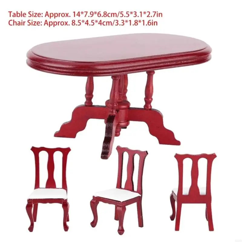 J2hd cadeira vintage brinquedo modelo realista casa boneca realista do vintage fingir jogar jantar conjunto