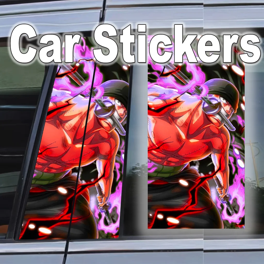 

Zoro Car Decal B Pillar Sticker One Piece Self-adhesive Poster Waterproof Peel Scratch Resistant Vinyl Wrap JDM Accessories Gift