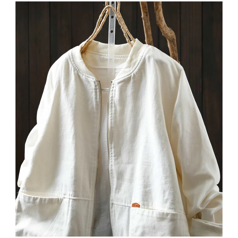 QICHE New Women 2026 Fall Korean‑Style Stand‑Collar Zip‑Up Long‑Sleeve Loose‑Fit Designer‑Pocket Casual Jacket Top