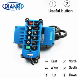 F21-E2B-8 industrial remote controller switches 8 Channels keys Direction button Hoist Crane Truck Radio Remote Control System