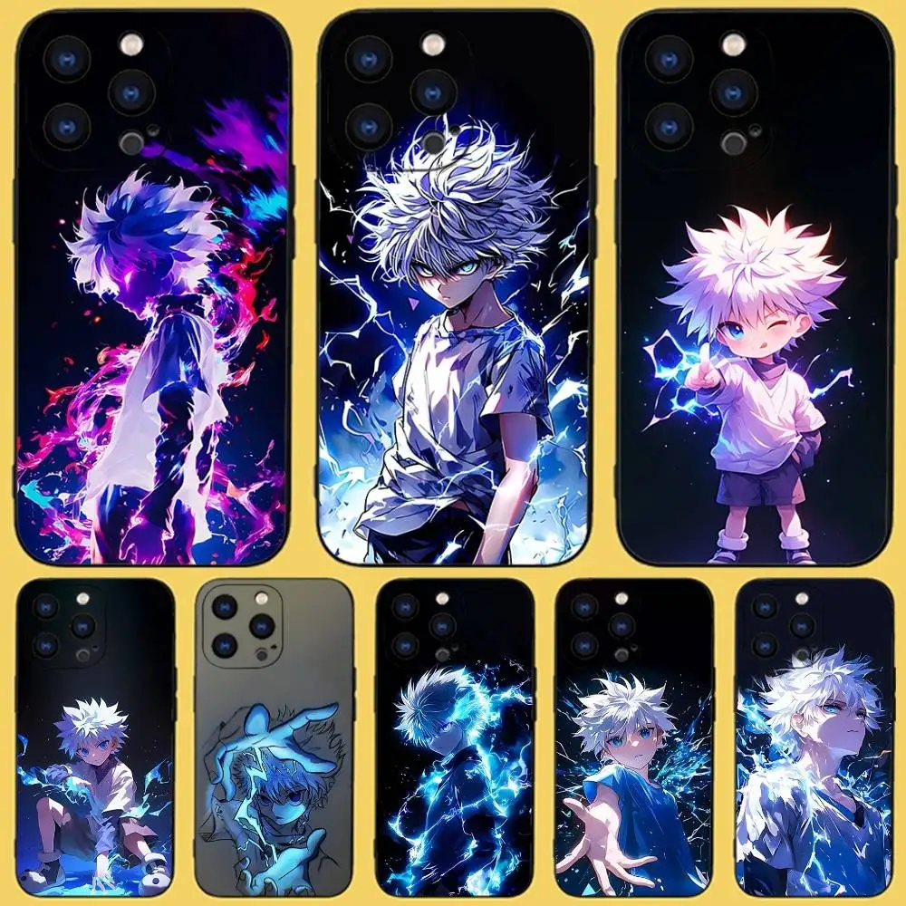 

K-Killua Anime Zoldyck Phone Case For iPhone 17,16,15,14,13,12,11,Pro,Max,Plus,X,XS,SE4,E,Mini,Soft Black Case