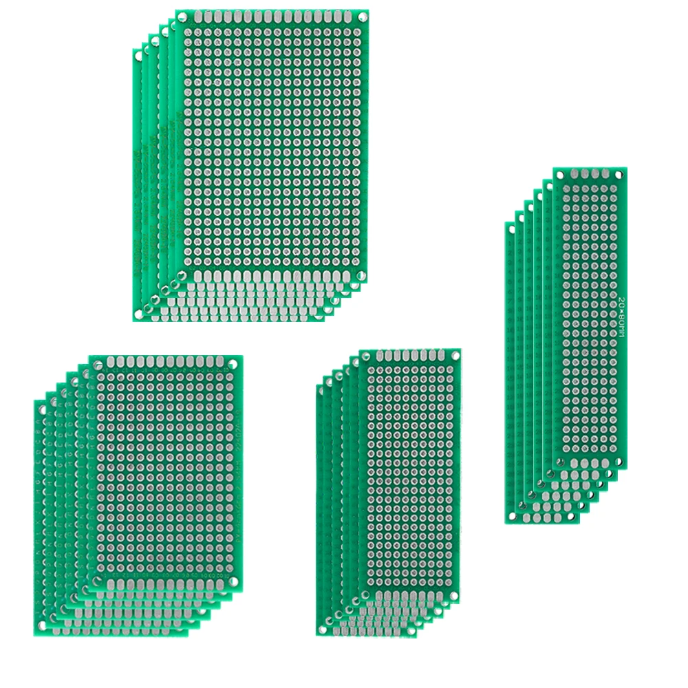 Double-Sided PCB Prototyping Kit: 24pcs 2*8 3*7 4*6 5*7cm PCBs Boards Set in Assorted Sizes, Ideal for Diy Electronics Hobbyists