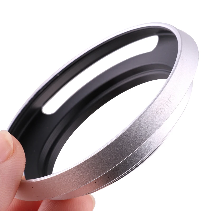 Silver 39/43/46/49/52mm Ultrathin Camera Lens Hood Metal Vented Screw-in Lente Protect for Canon Nikon Sony Leica Olympus Pentax