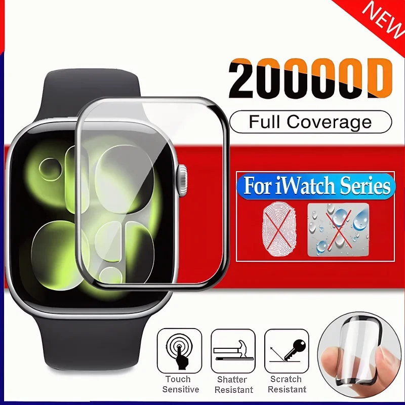 Screen Protector for Apple Watch 11 10 42mm 46mm Soft Glass Film 3D HD Anti-Dust Scratch-Resistant iWatch Series 10 11 46mm 42mm