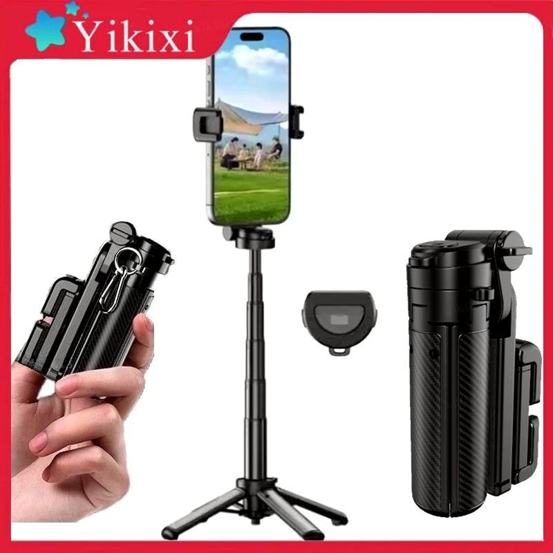 

Mini Selfie Stick three-corner Stand Foldable Phone Holder With Detachable Remote for iPhone Smartphone Portable Travel Bracket