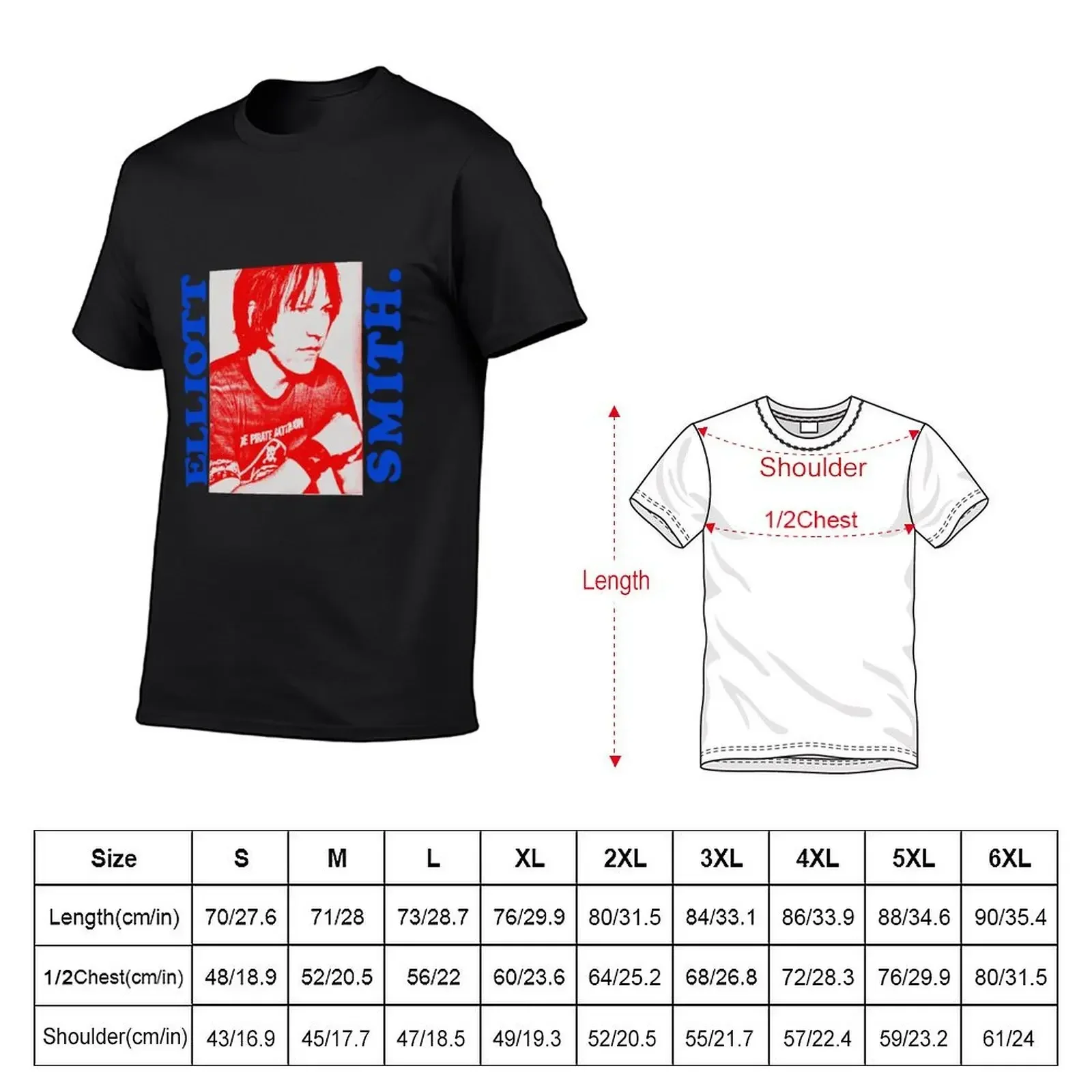 Elliott Smith Retro Styled T-Shirt Blouse basketball graphic tees Short sleeve tee men