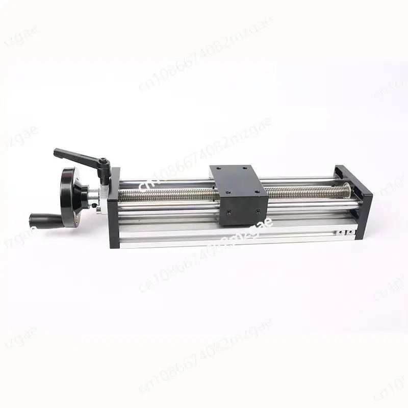 Modul meja geser linier sekrup baja tahan karat trapesium sumbu ganda 80, meja angkat silang manual