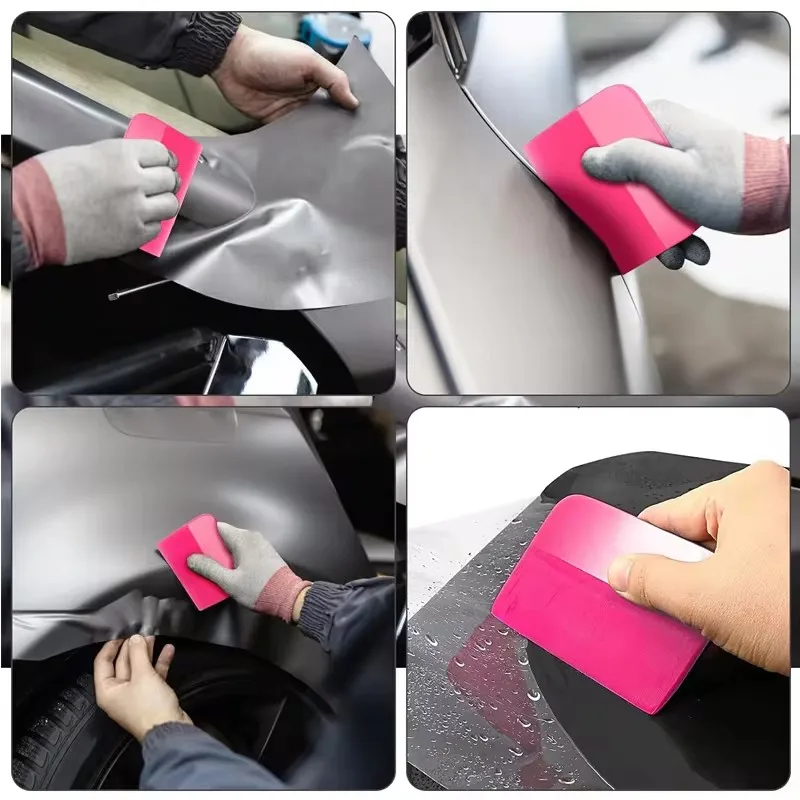 5 in 1 PPF Squeegee Anti-Scratch Rubber Scraper Car Paint Protection Film Install Vinyl Wrap Tool Soft TPU Mini Tint Squeegee