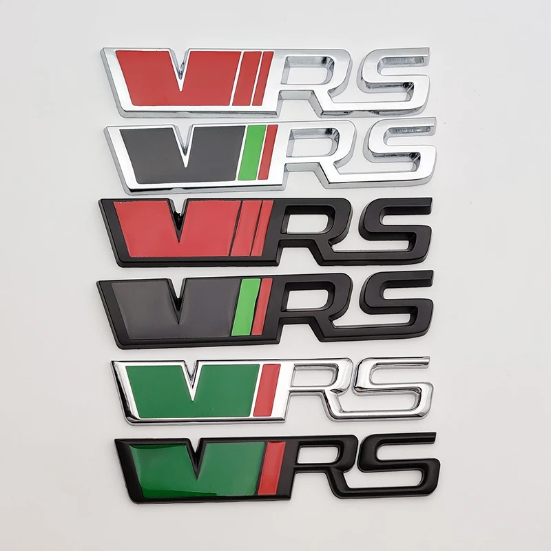 3d RS Logo VRS Emblem Nameplate Car Front Grille Trunk Badge RS VRS Accessories