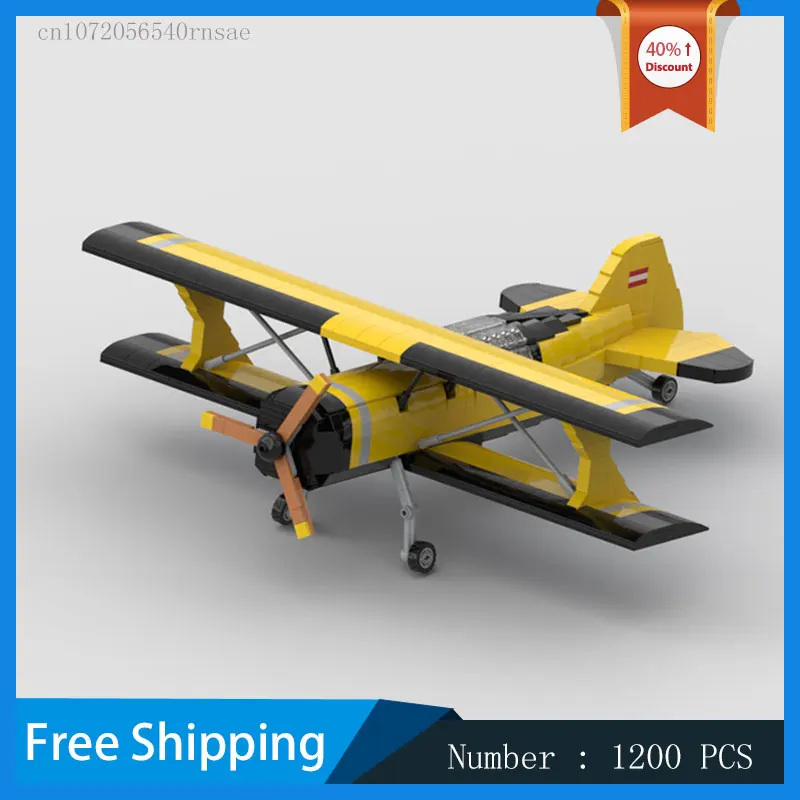 MOC Building Blocks Aerobatic Biplane Model Airplane Toys DIY Bricks Children Gift Plane Collection Birthday Present Assemble