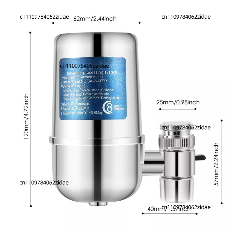 For Household Kitchen Faucet Filter, Small-scale Water Purifier for Tap Water, Electroplated Water Filter, Pre-filtering Device
