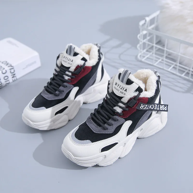 Autumn and Winter New High-top Female Sports Shoes Network Red Casual Shoes Female Cotton Shoes