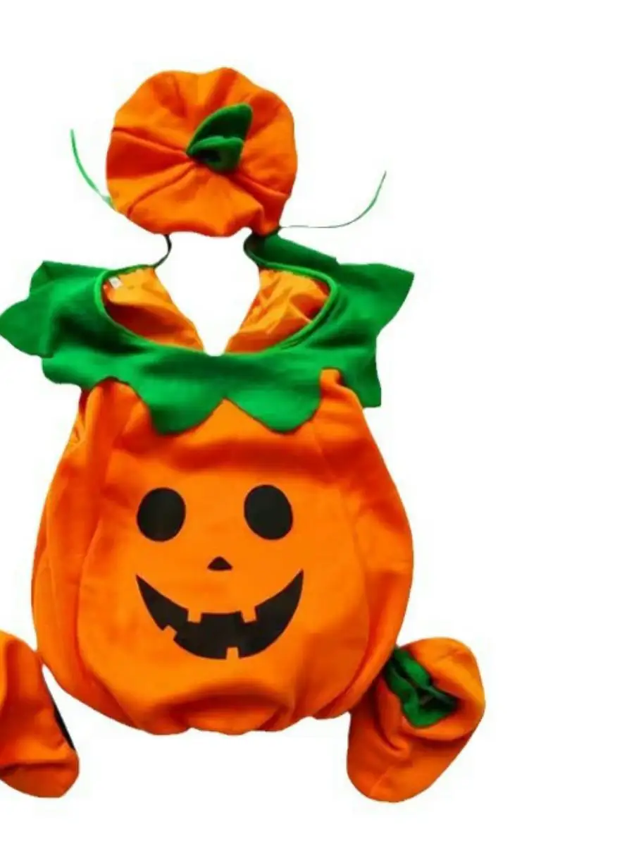 Loween Costume de citrouille pour enfants Tenue de bébé Costume de cosplay Costume de performance Polyester Tee-fibre d'acétate 00%