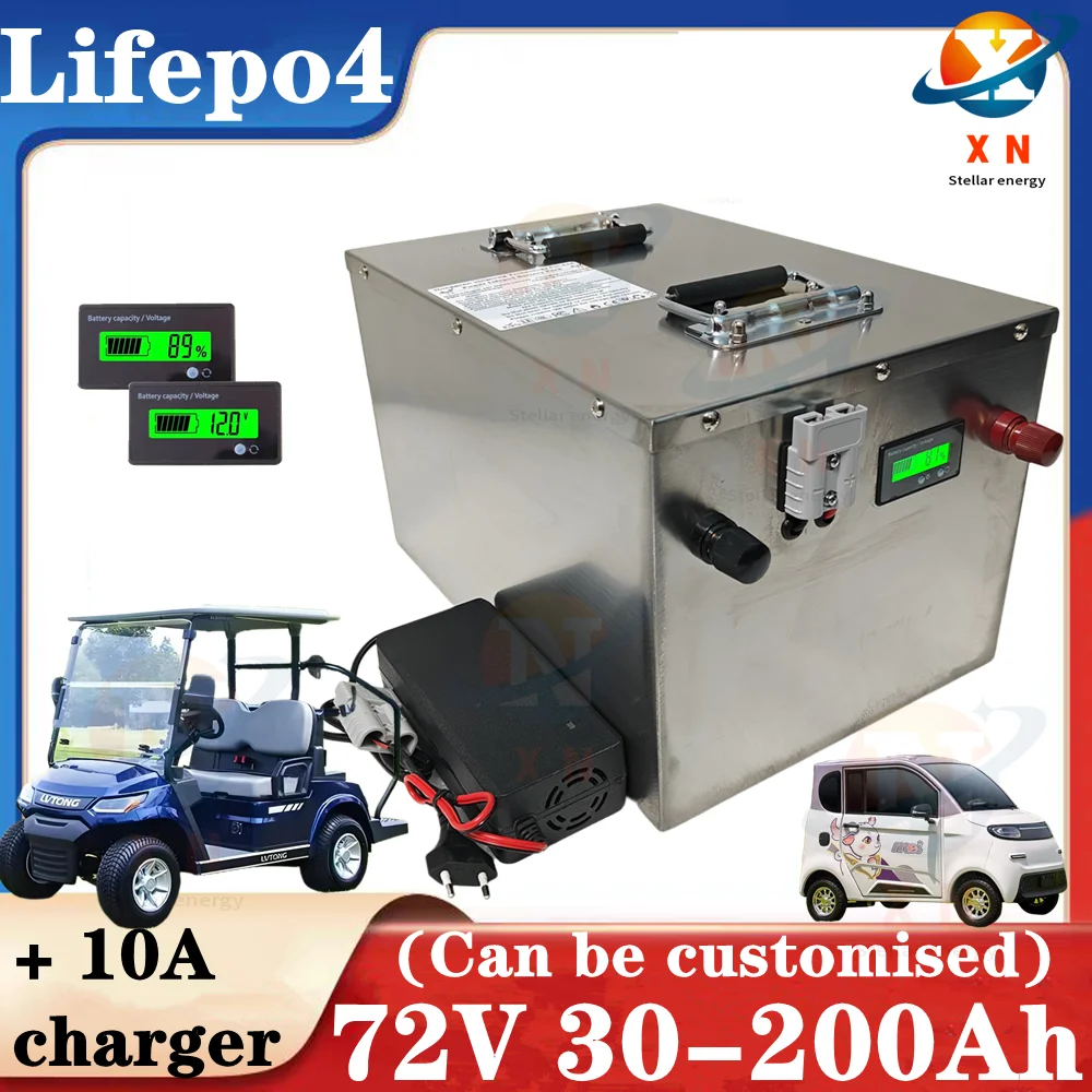 

Lithium 72V 100AH 120AH 150AH 180AH 200AH 30AH-80AH Lifepo4 Battery 6000+ Cycle for 10kw 5kw 3kw Scooter Tricycle Motorcycle